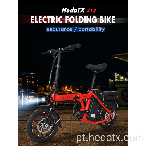 Bicicleta dobrável elétrica portátil